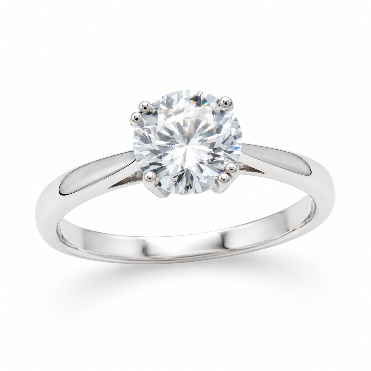 Silver stone set ring 2ct promise ring for women